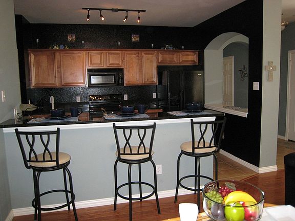 Track Lighting & Long Breakfast Bar