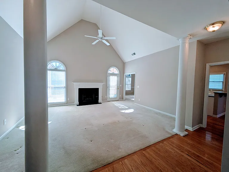 Family Room with view to Kitchen and Dining Room