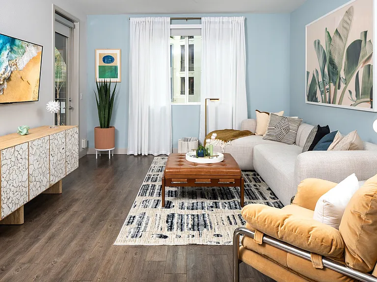 Apartment homes feature open floor plans and select homes have balconies / patios and views of the Santa Ana Mountains
