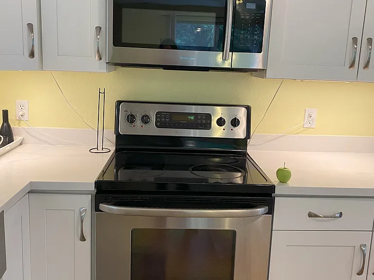 Stainless Steel Appliances -Electric Stove and Microwave