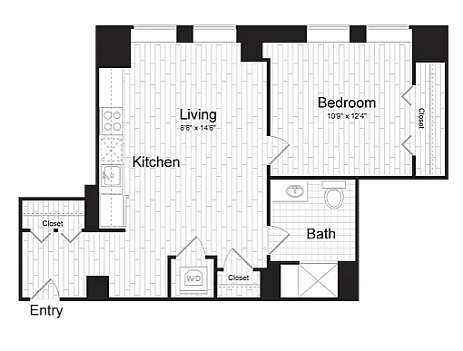 Floor plan 1 BR D
