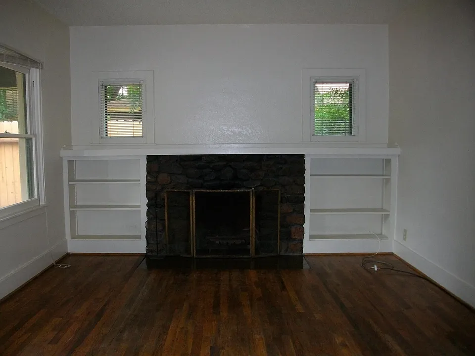Living room with fireplace