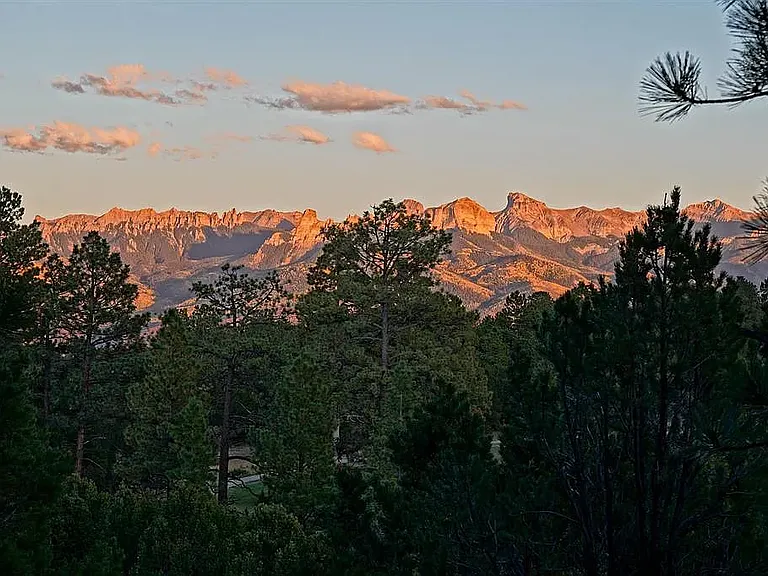Cimmaron range at sunset from deck