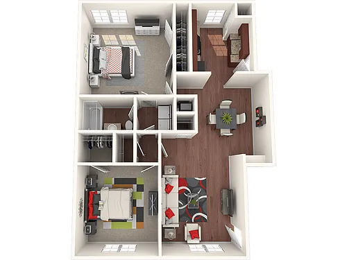 Floor plan 2 Bedrooms & 1 Bathrooms
