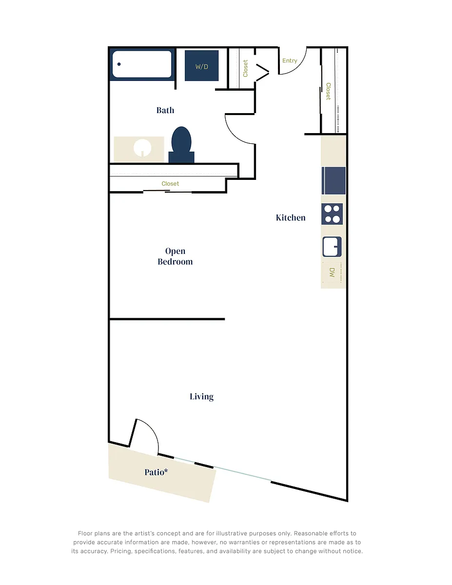Floor plan Open 1x1 B6