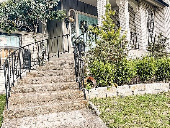 Stairs up to the Front home
