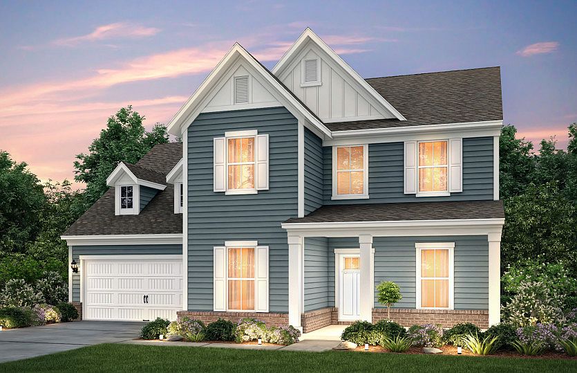 Northridge Exterior LC2G w siding, brick, front sitting porch and 2 car garage