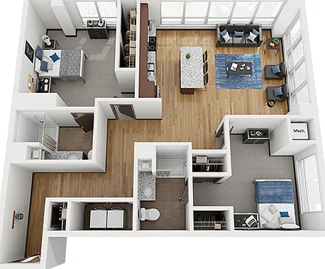 The Bridges Dinkytown B11 2x2 Floor Plan The Bridges Dinkytown B11 2x2 Floor Plan