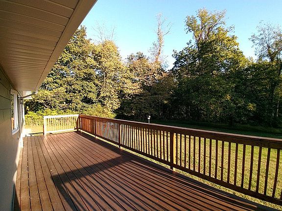 New deck and large backyard
