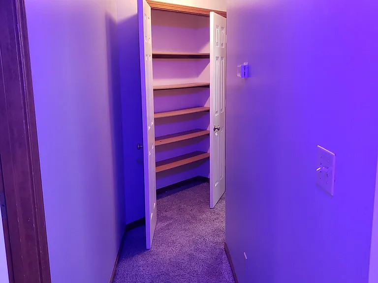 2nd floor hallway, view of hallway linen closet