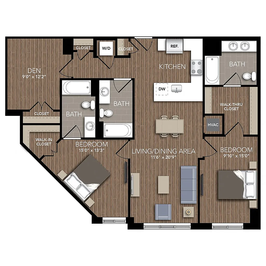 Floor plan B3 Den
