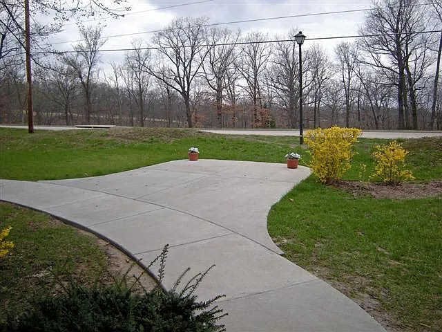 Golf cart parking or patio area