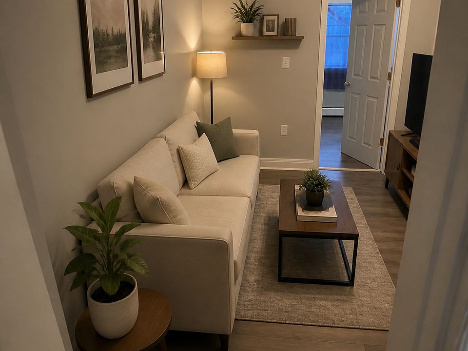 living room virtually staged
