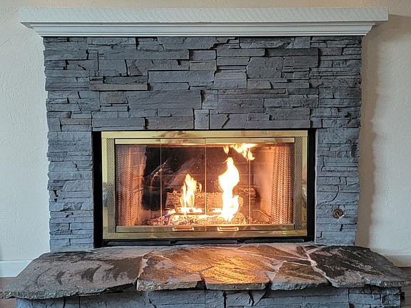 Warm up with gas fireplace.