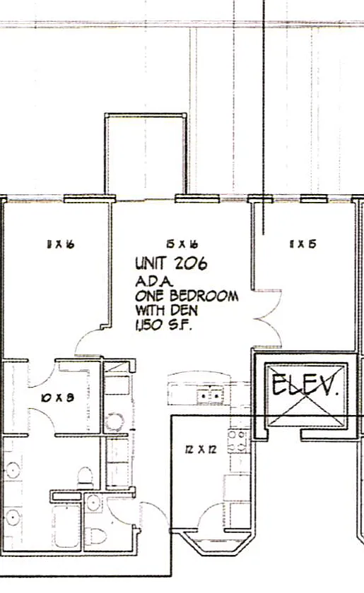 Floor plan 1 Bed D 1150 SF