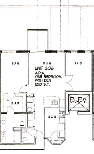 Floor plan 1 Bed D 1150 SF