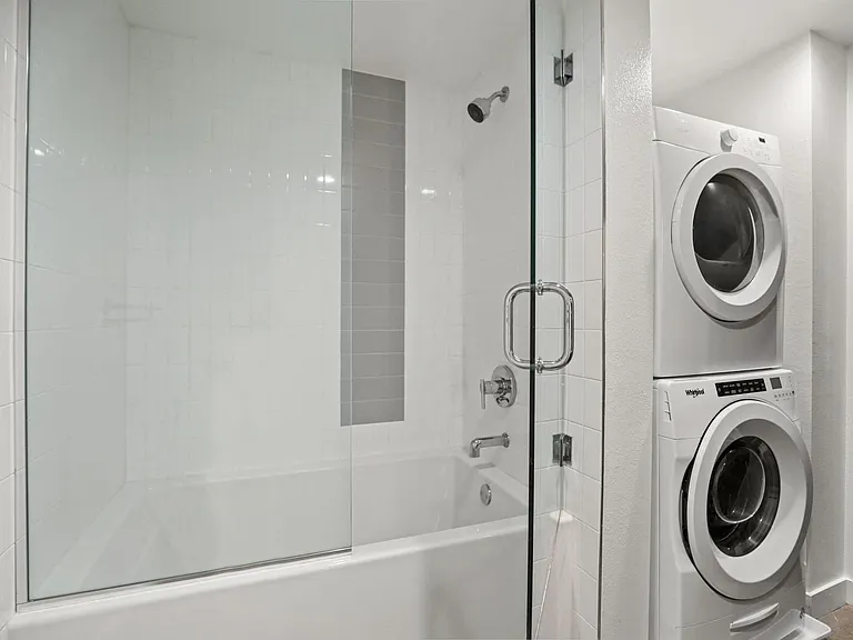 Bathroom with Shower Bath and In-Suite Washer & Dryer