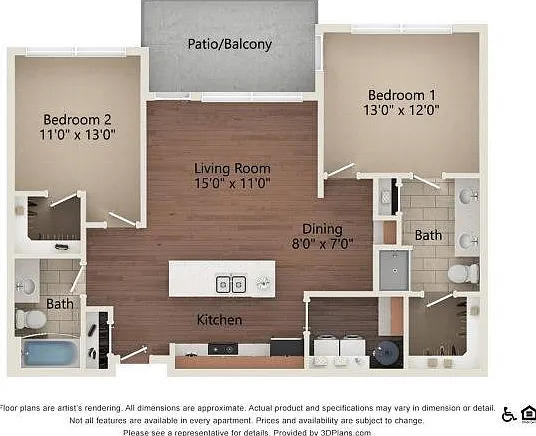 Dewberry | 2 bed 2 bath | 1068 sq ft Dewberry | 2 bed 2 bath | 1068 sq ft