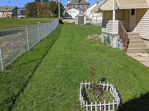Side yard and back porch
