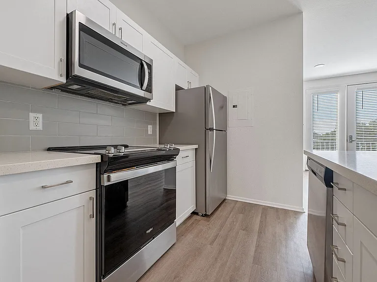 Open concept kitchen and living area