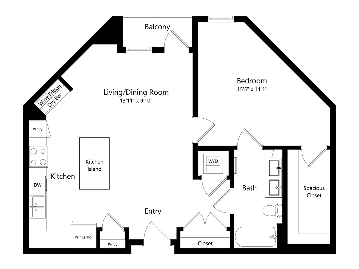 Floor plan 1B-4