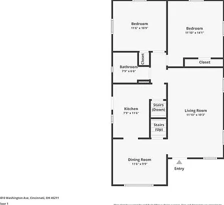 3 bed, 1.0 bath, 1208 sqft, $1,595 — Photo 2