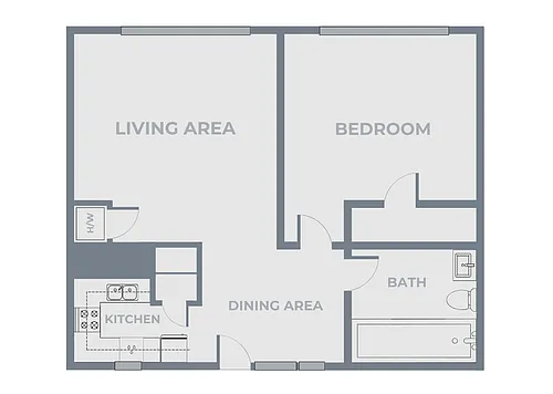 Floor plan 1 Bedroom, 1 Bathroom