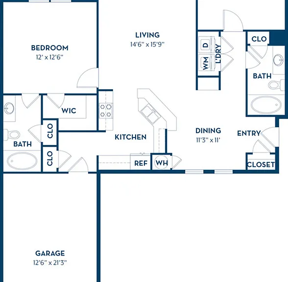 2 Bedroom | 2 Bath | 1186 SF | Attached Garage 2 Bedroom | 2 Bath | 1186 SF | Attached Garage