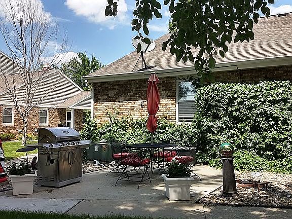 with a backyard patio