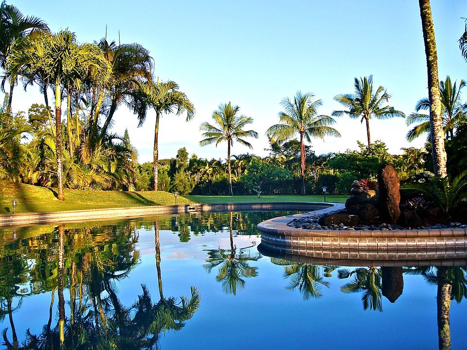 Ke Aloha Estate has a large freeform pool...