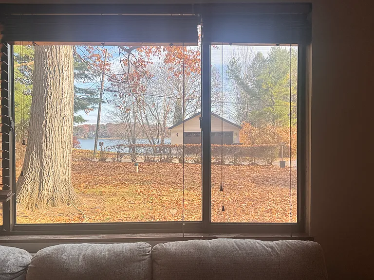 View of the lake from living room window.