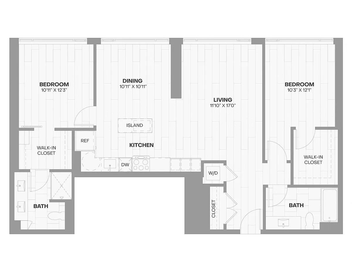 Floor plan 2 Bed/2 Bath-716