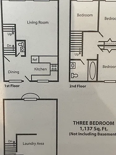 Floor plan 3 bedrooms townhome