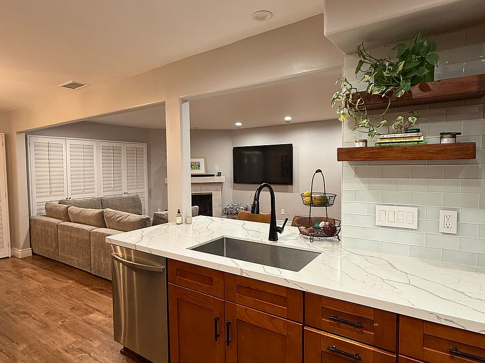 Kitchen View to Living Room