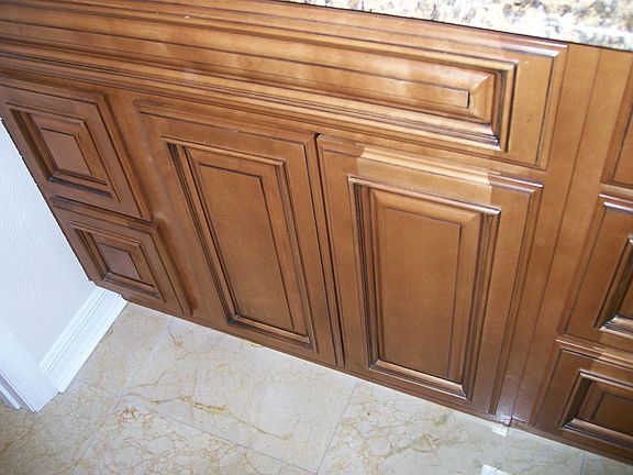 Master bath solid maple cabinets with separate his/hers storage