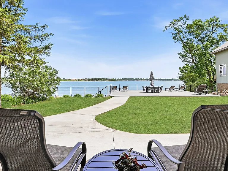 Lake view from the outside of the main cabin on the patio!