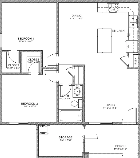 2 bed, 837 sqft, $1,399 — Photo 2