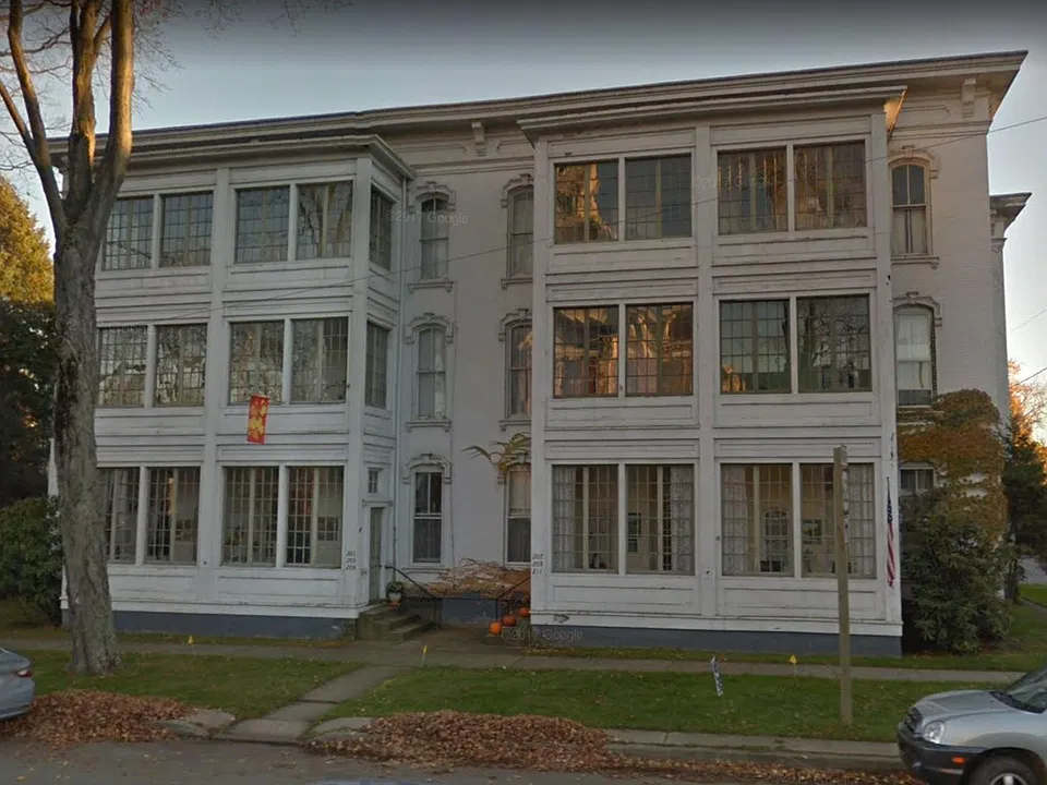 Front of building.