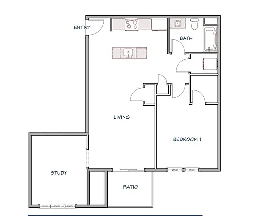 Floor plan 2 Bed 2 Bath Flagship