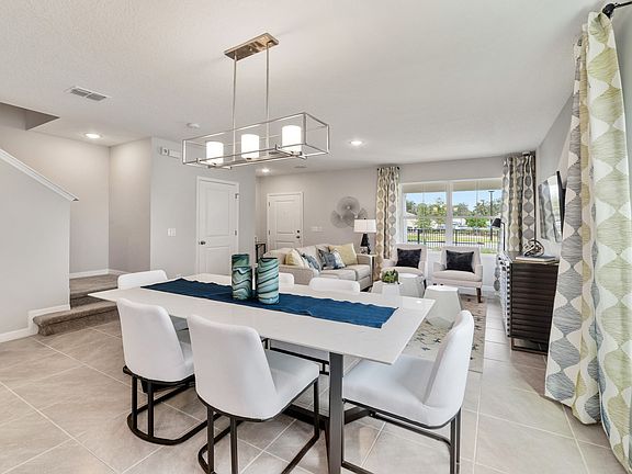 Dining area overlooks great room