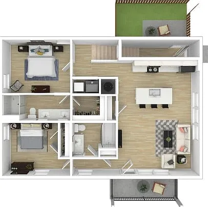 2 BD STACKED DUPLEX UPPER 2 BD STACKED DUPLEX UPPER