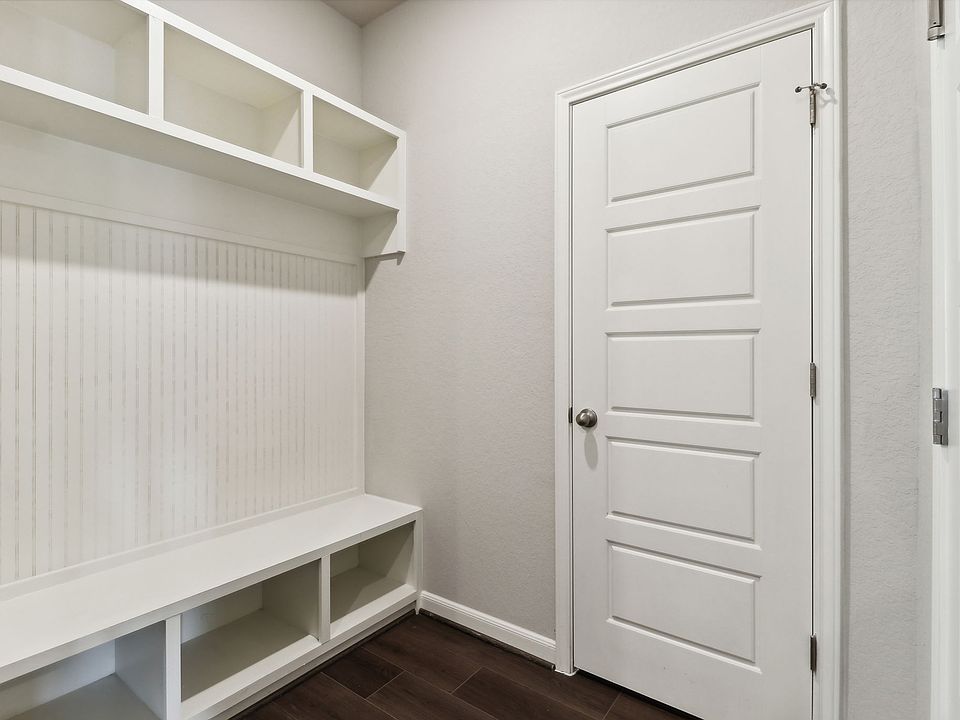 Mud room in the Hughes floorplan at a Meritage Homes community.