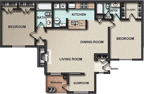 Floor plan 2X2A