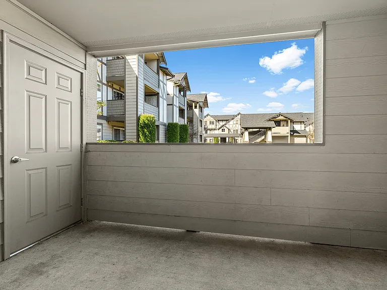 Private patio with open community views. Private patio with open community views.