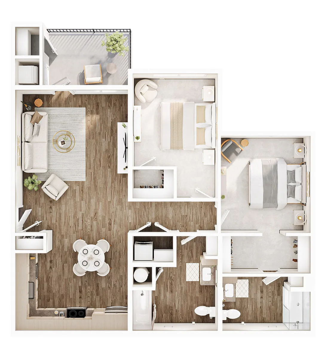 Floor plan Two Bedroom 40 AMI