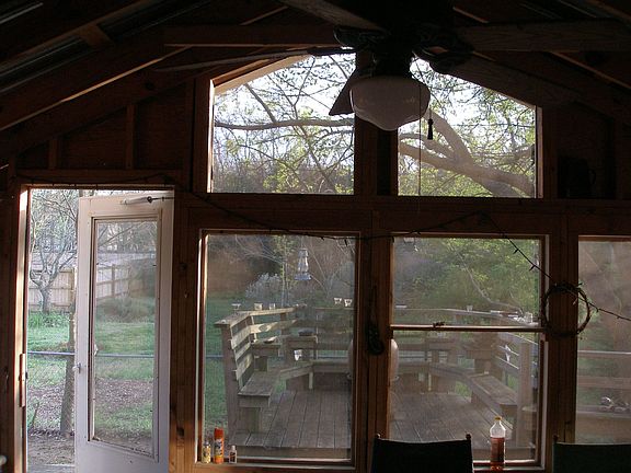 View from Screened Porch with Ceiling Fan