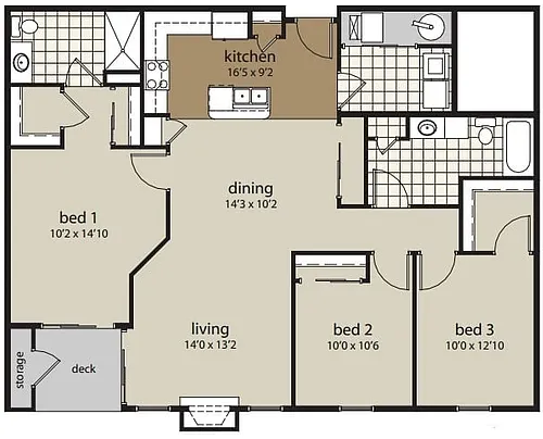 Floor plan 3A 1494 sf