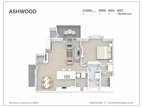 Floor plan 1 Bedroom 1 Bathroom A1