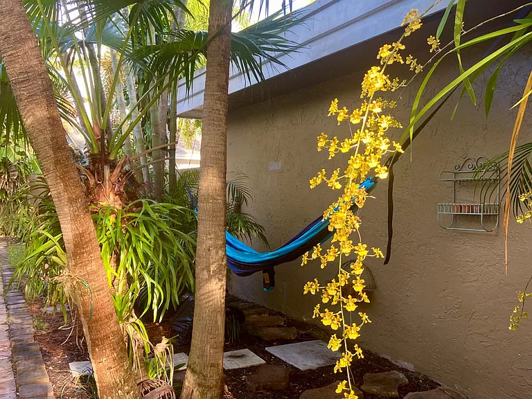 down the side of house towards backyard