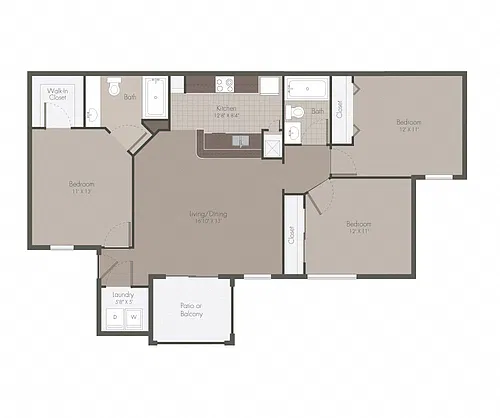 Floor plan Three Bedroom